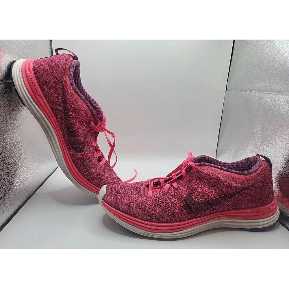 Nike Flyknit Lunar 1 Running Shoes Pink‎ Sneakers #554888-660 Womens size 8.5